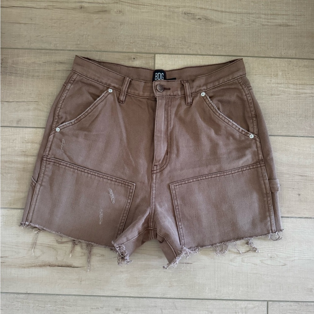 BDG Brown High Waisted Carpenter Short